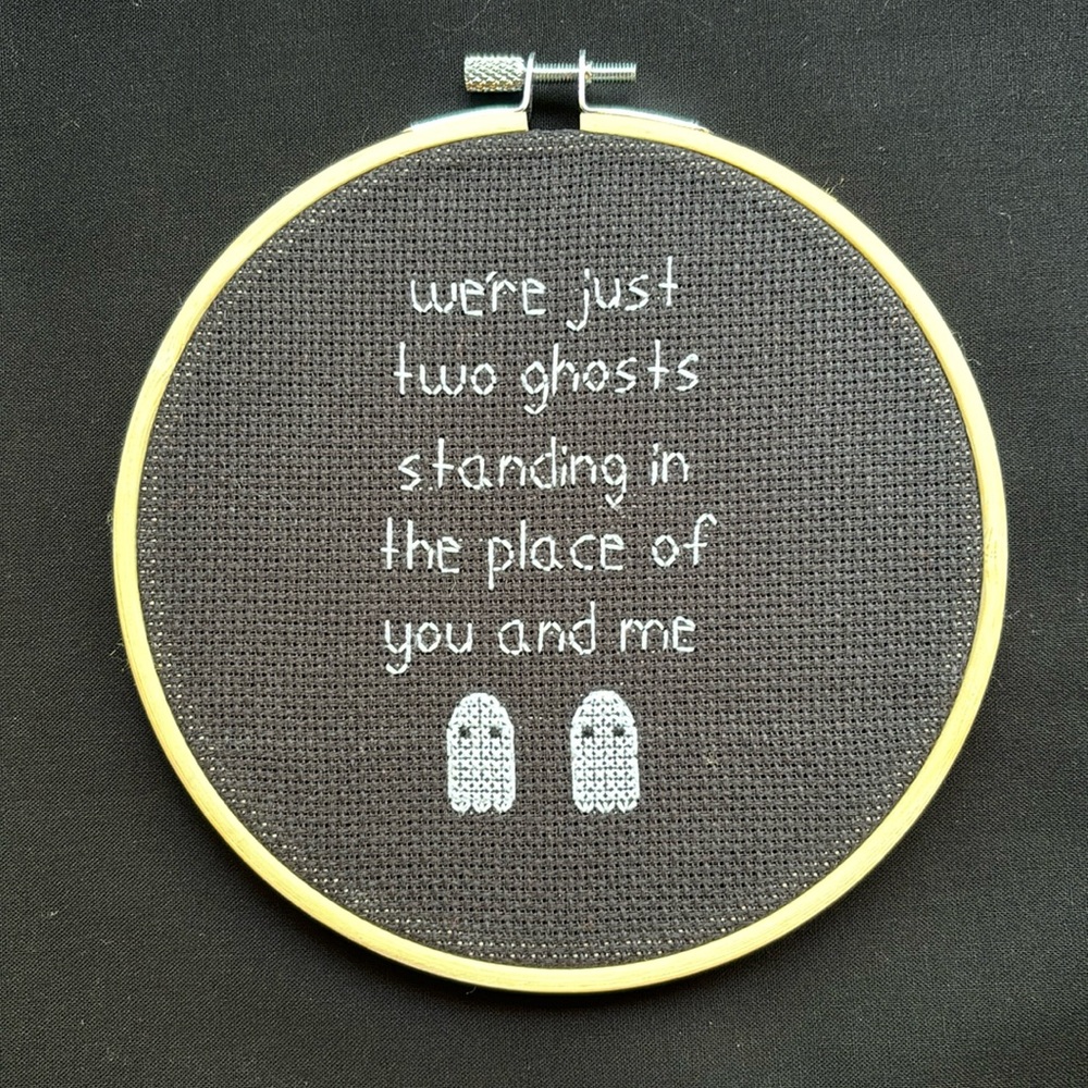 Harry Styles Two Ghosts Lyrics 6-inch Wooden-Framed Cross Stitch